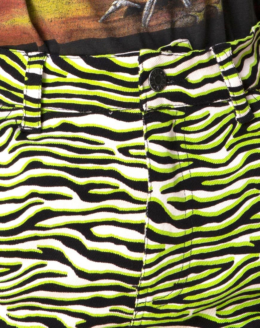 Image of Mini Broomy Skirt in Zebra Fluro Green