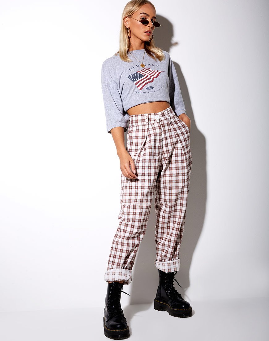 Image of Misca Trouser in Checkmate Brown
