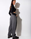Image of Misha Wide Leg Trouser in Houndstooth Black and Grey