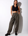 Image of Misha Wide Leg Trouser in Pinstripe Charcoal
