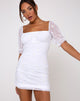 Image of Mollina Mini Dress in White Daisy Embro White