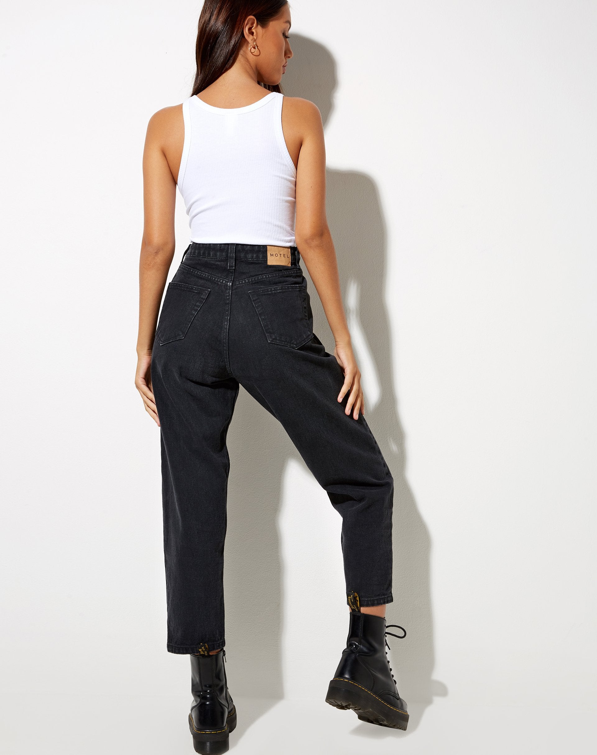 Image of Mom Jeans in Black Wash