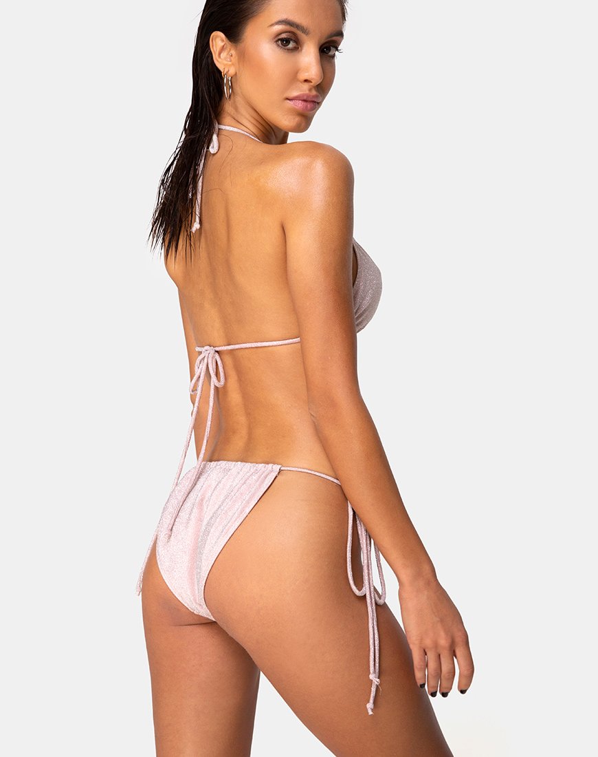 Image of Mone Bikini Top in Glitter Pink