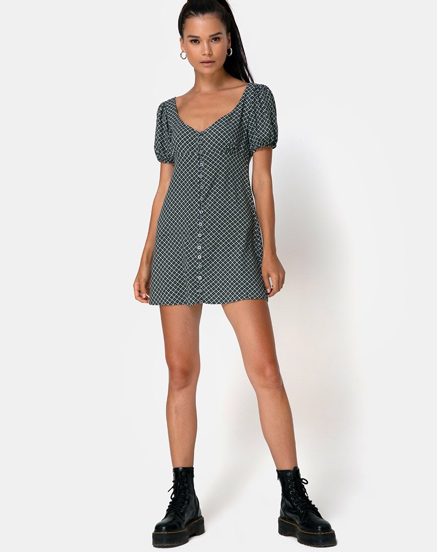 Image of Montero Mini Dress in Check it Out Green