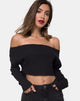 Image of Moss Crop Jumper in Black Rib