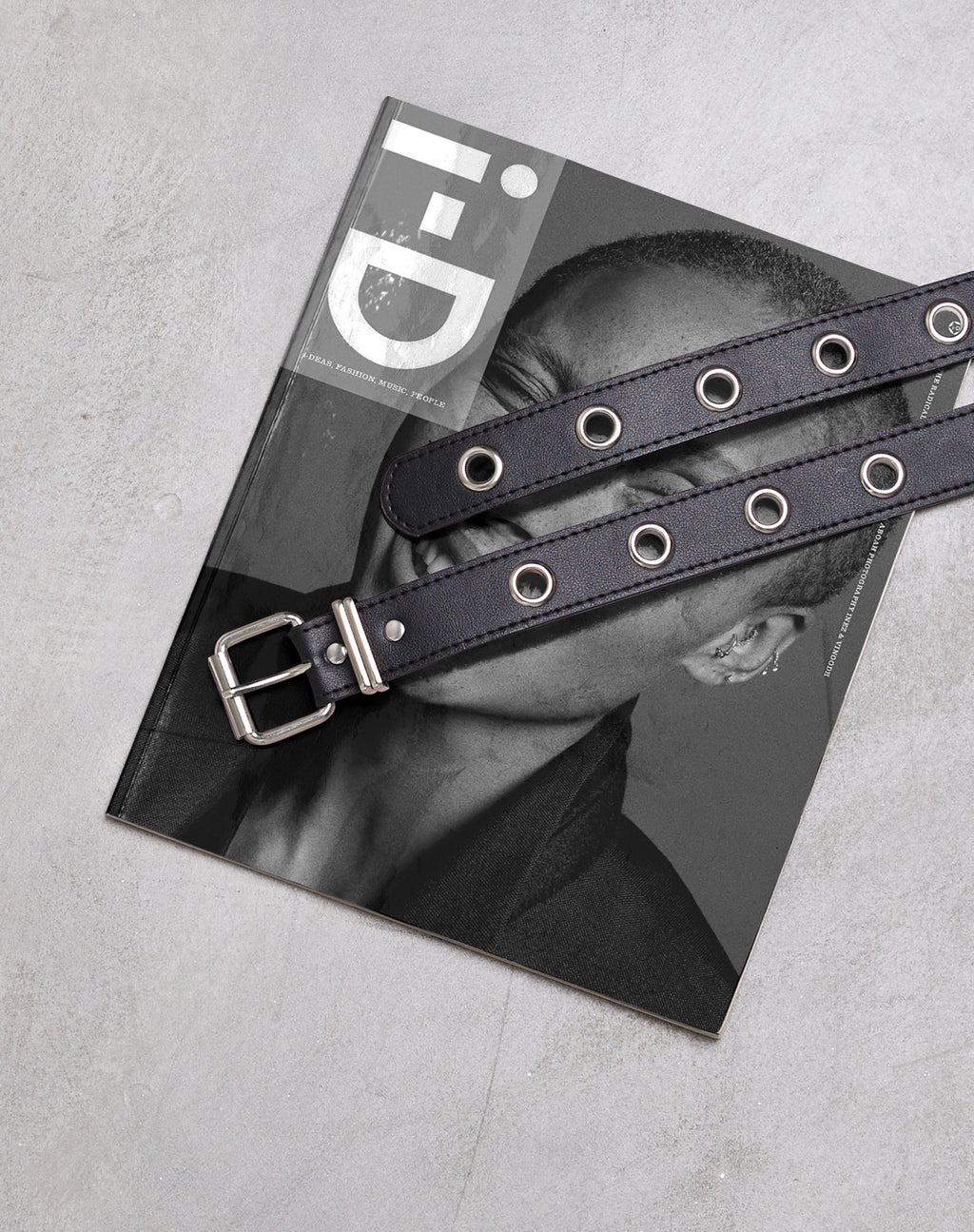 Single Eyelet Grommet Belt in PU Leather Black