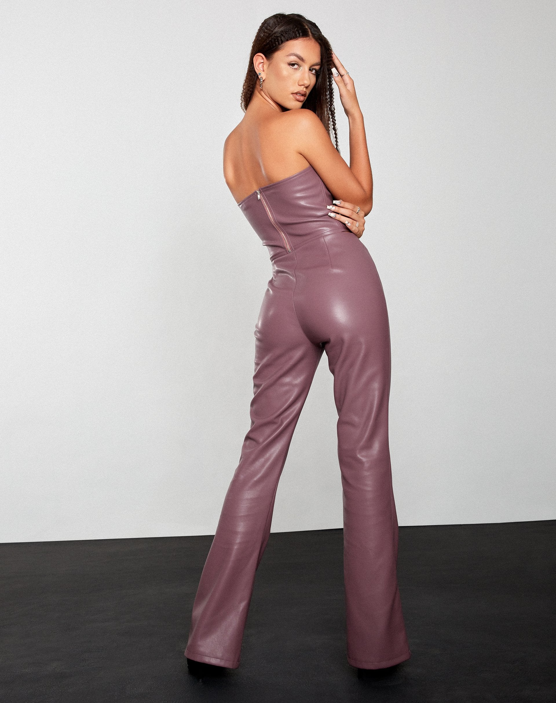 Image of Zalor Flare Trouser in Pu Purple