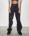 Image of Rips Parallel Jeans in Black Wash