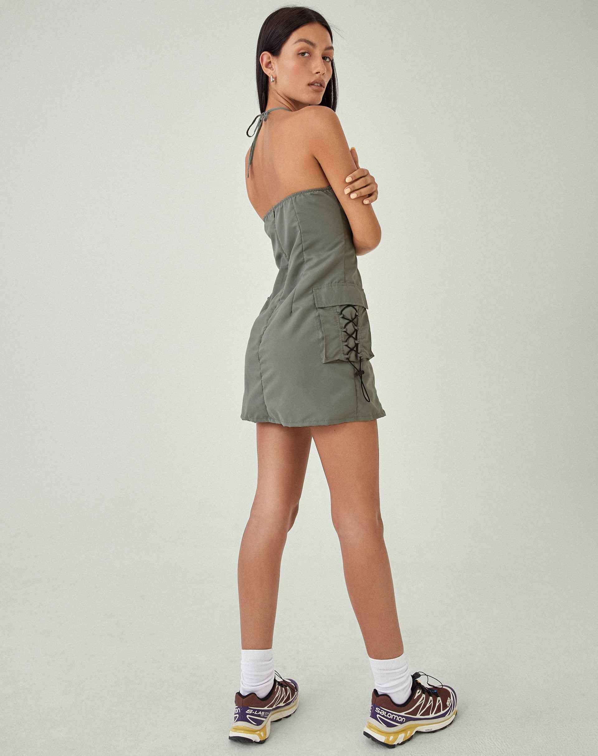 Image of MOTEL X JACQUIE Schmidt Mini Dress in Grey
