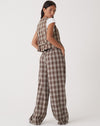 Image of MOTEL X OLIVIA NEILL Hondra Trouser in Check Tan Brown