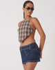 Image of Motel X Olivia Neill Wibi Top in Check Tan Brown