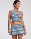 image of Naoki Crop Top in Colourpop Check Green and Blue