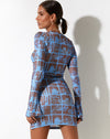 image of Nariko Bodycon Dress in Photographic Blue