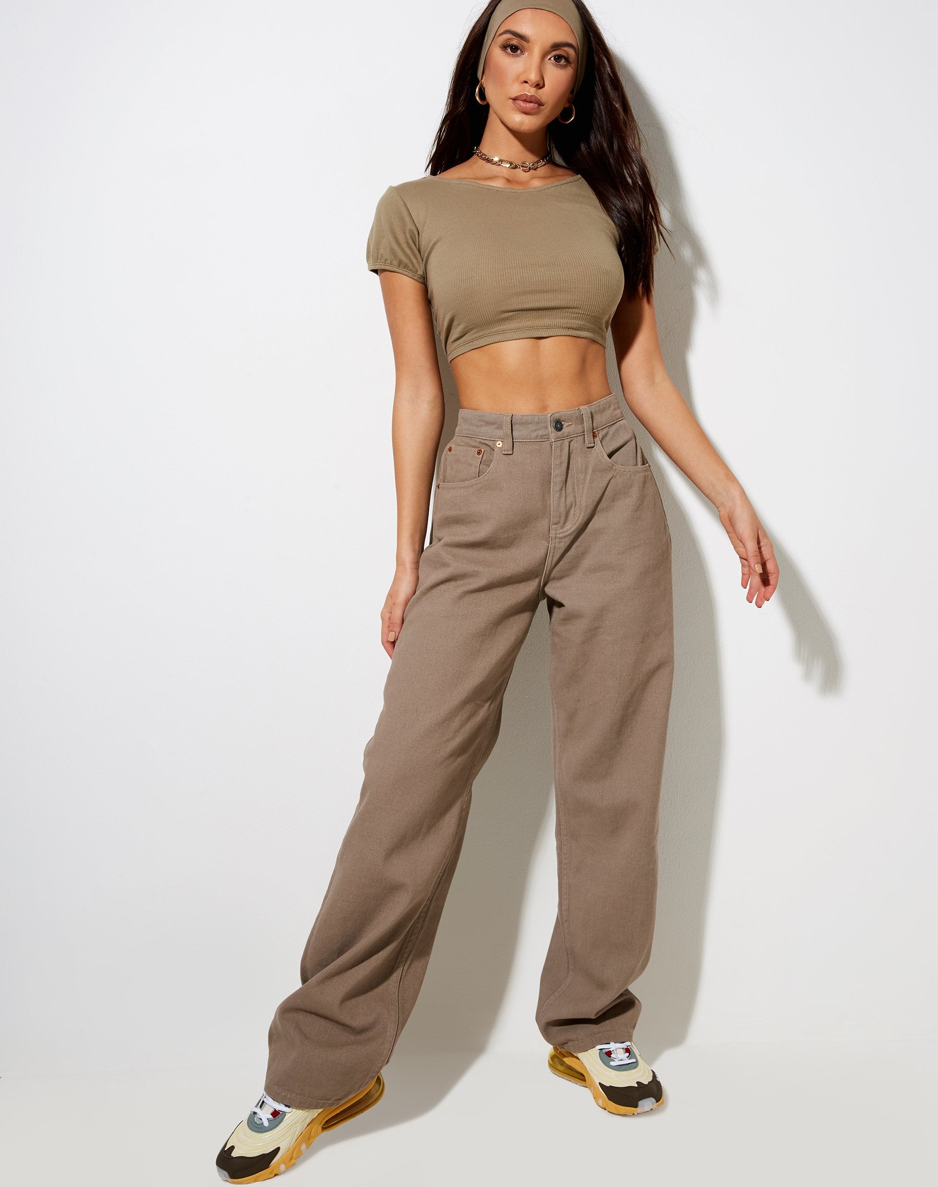 Image of Natka Crop Top in Rib Eucalyptus