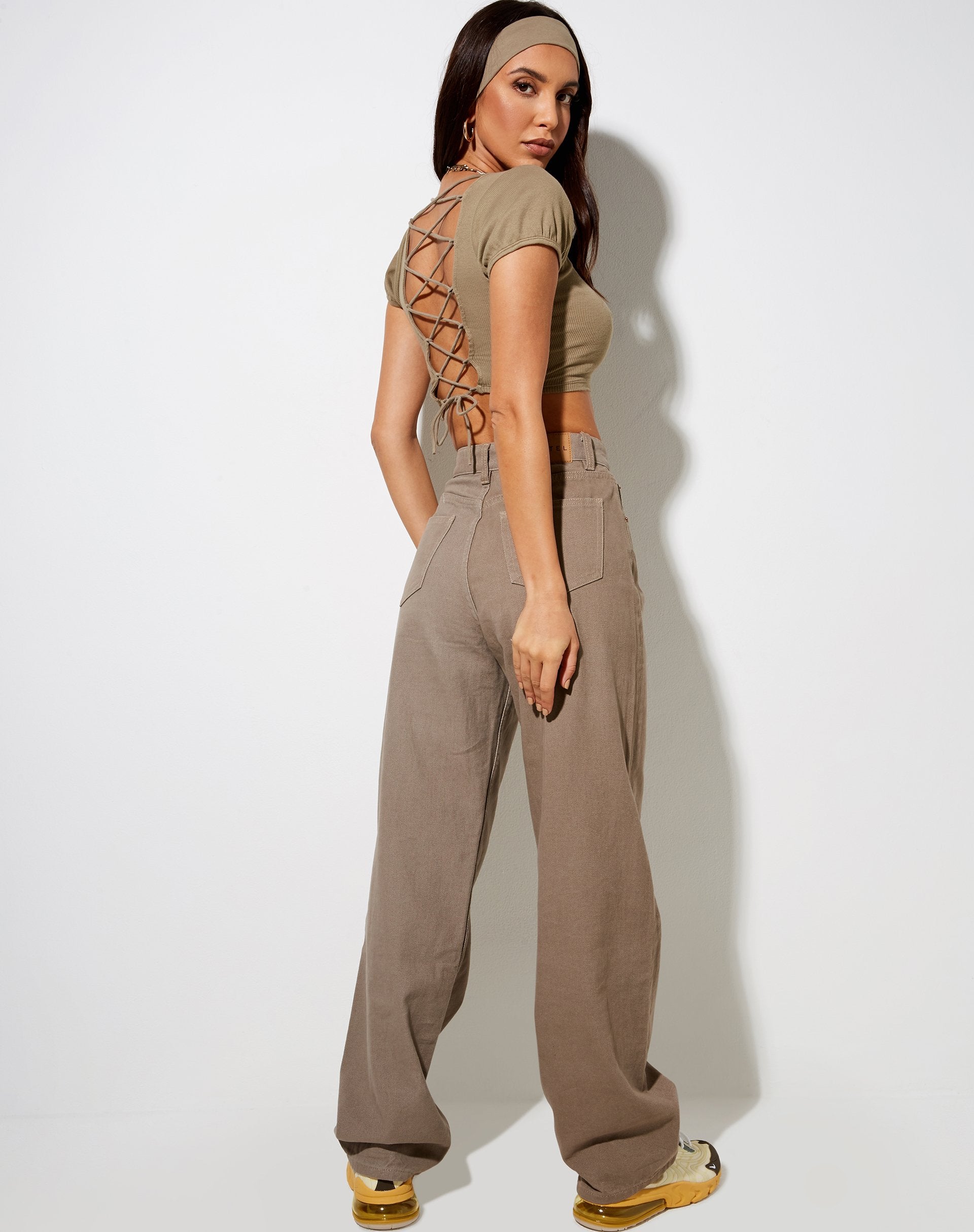 Image of Natka Crop Top in Rib Eucalyptus