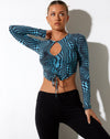 Image of Natta Long Sleeve Top in Optic Polka Blue