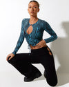 Image of Natta Long Sleeve Top in Optic Polka Blue