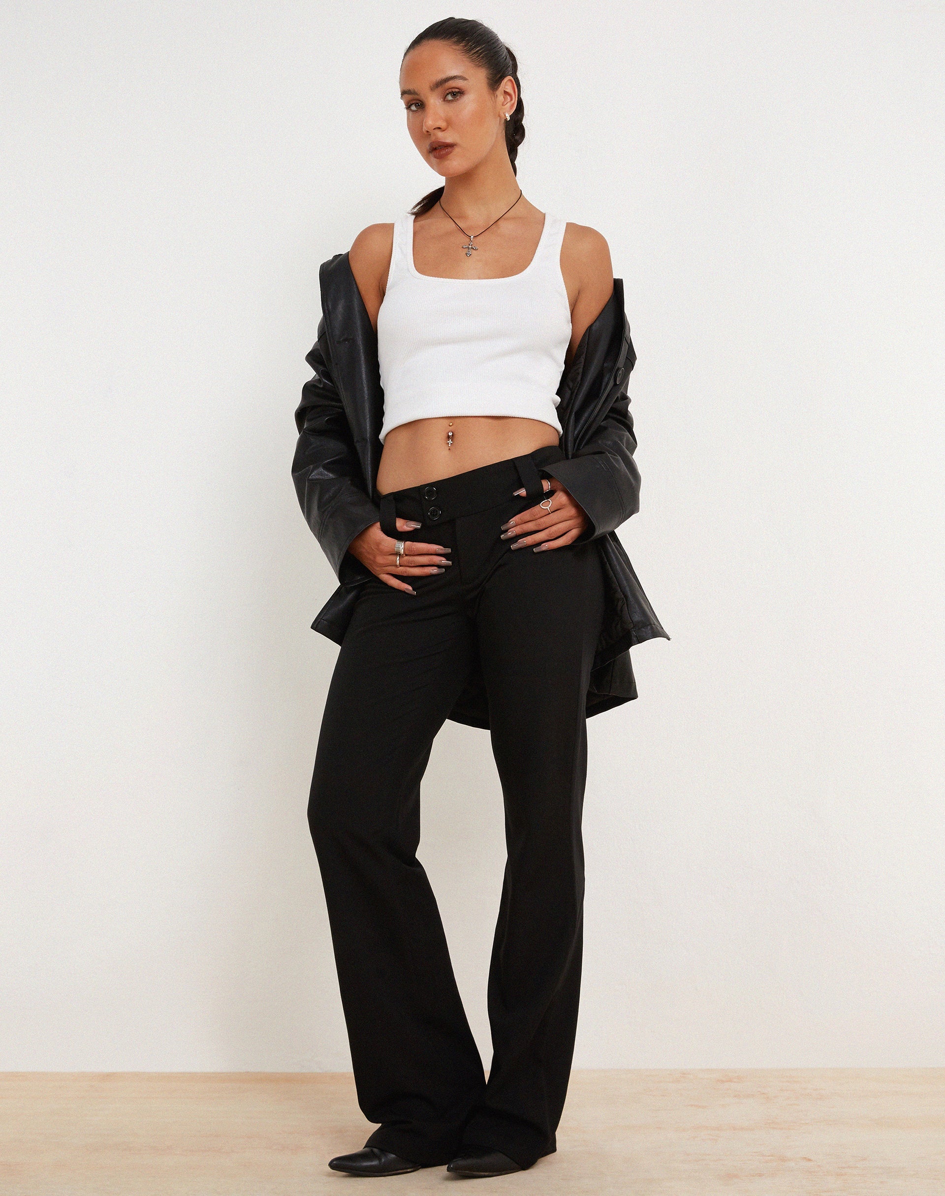 image of Navida Low Rise Trouser in Tailoring Black