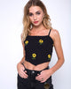 Image of Newlda Crop Top  in Ditsy Sunflower