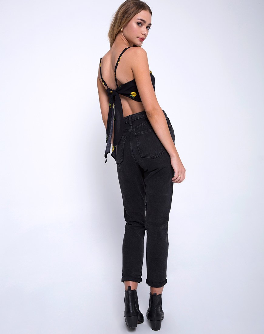 Image of Newlda Crop Top  in Ditsy Sunflower