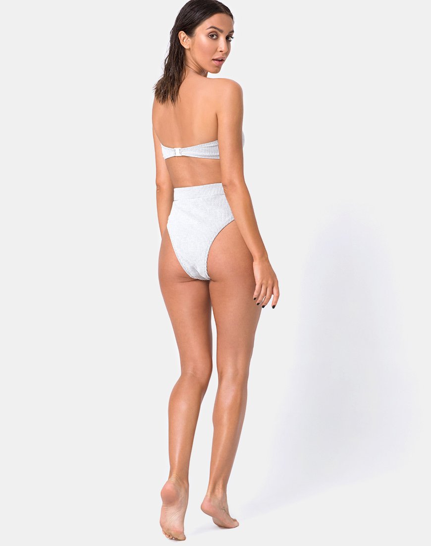 Image of Nima Bikini Bottom in Crinkle Rib White