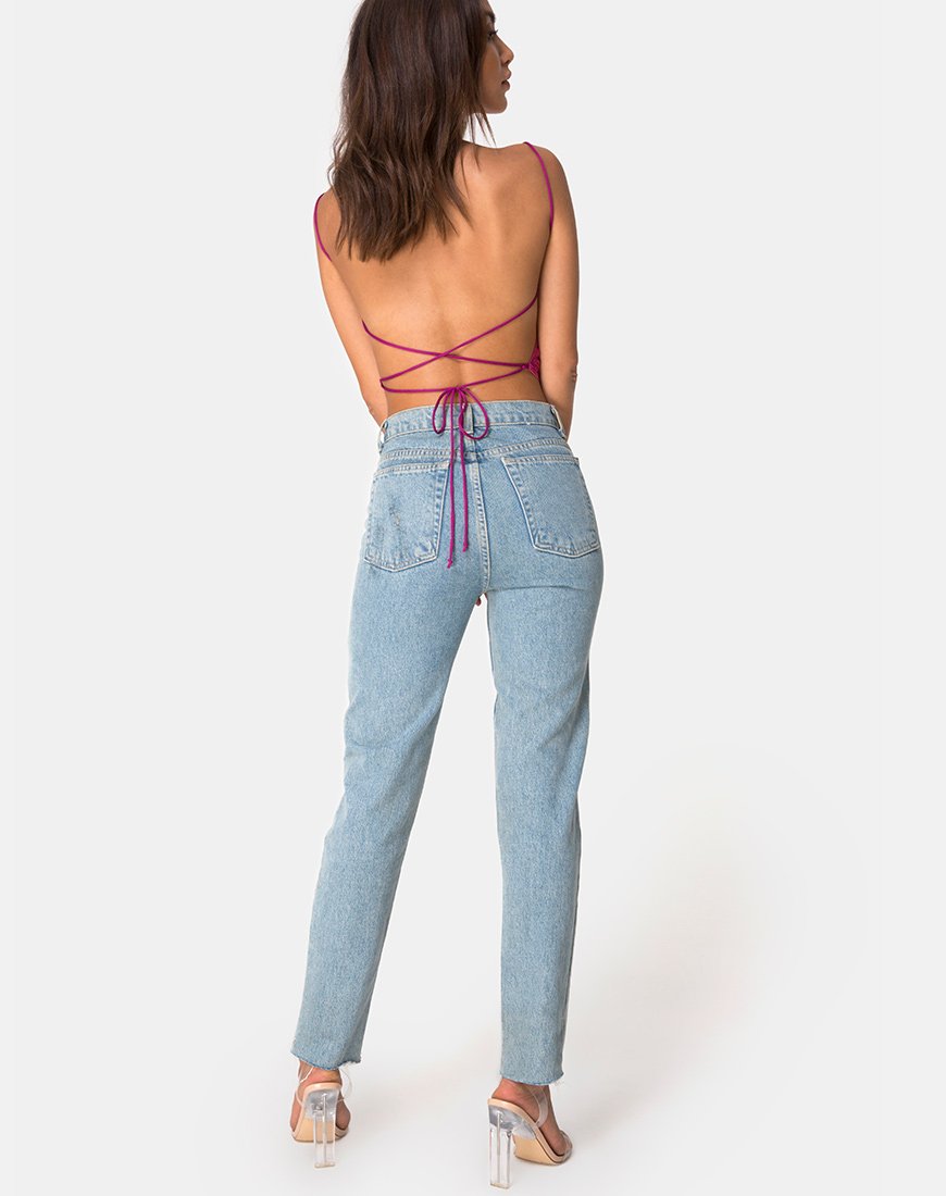 Image of Ning Top in Satin Magenta