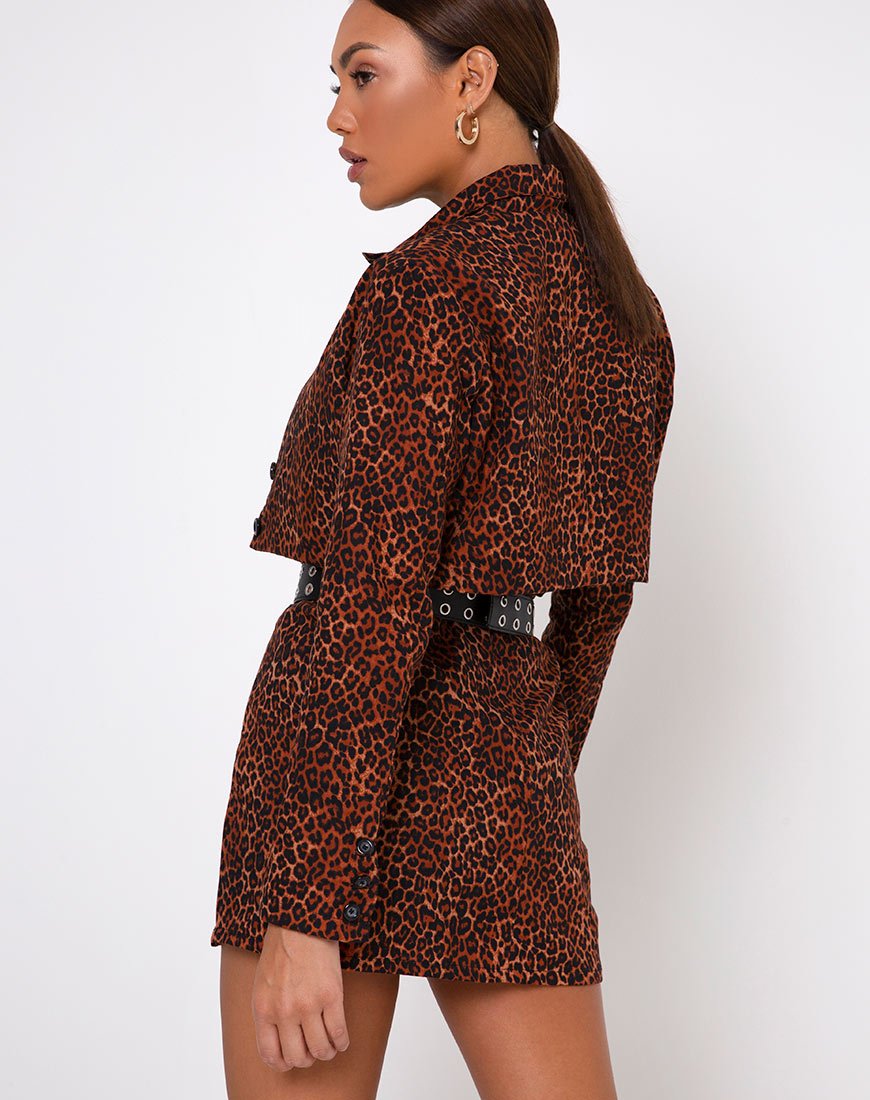 Sheny Mini Skirt in Ditsy Leopard Orange