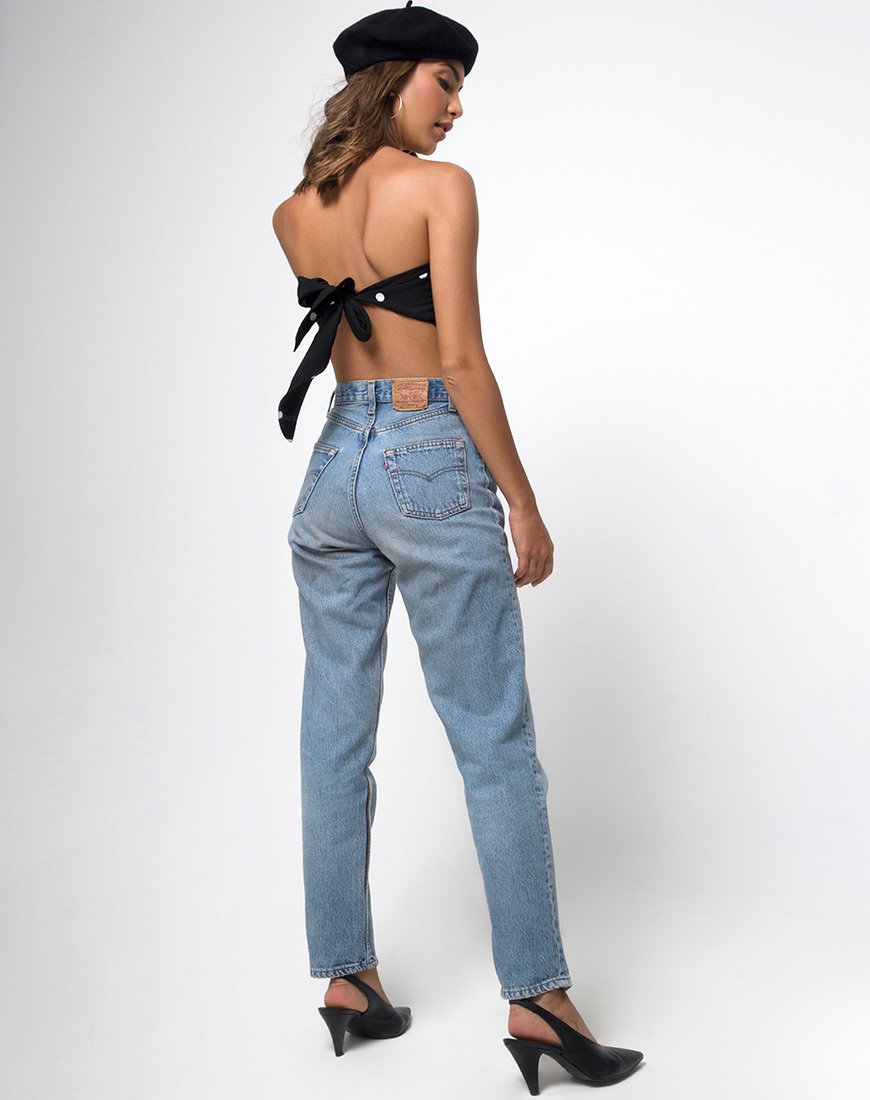 Image of Nolia Tube Top in Black and White Polkadot