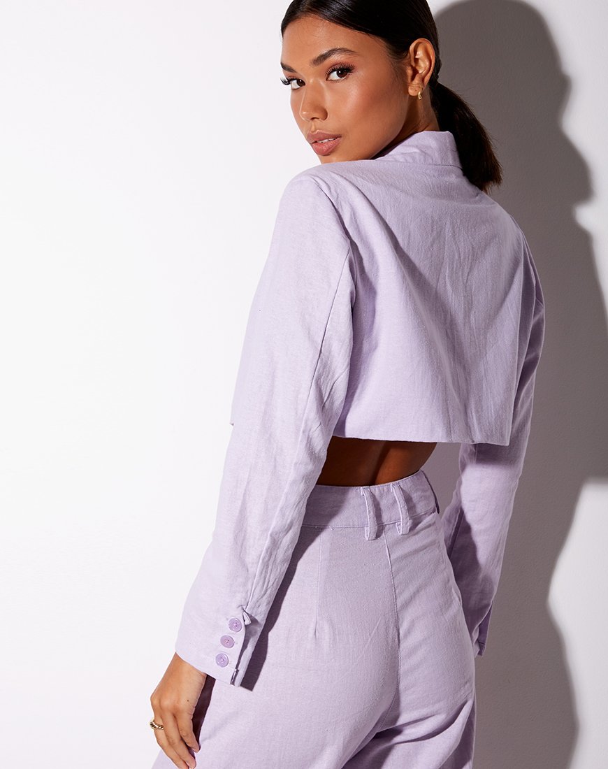 Image of Noly Cropped Blazer in Violet