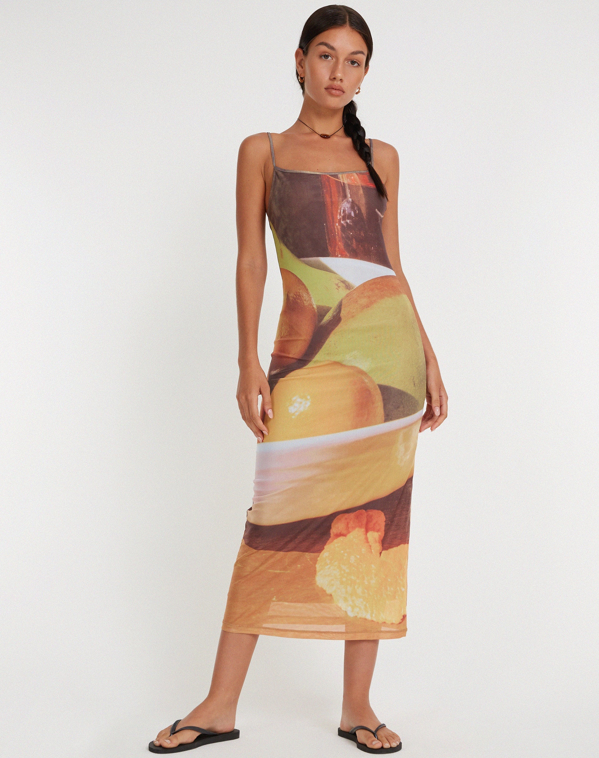 Fruit print maxi on sale dress