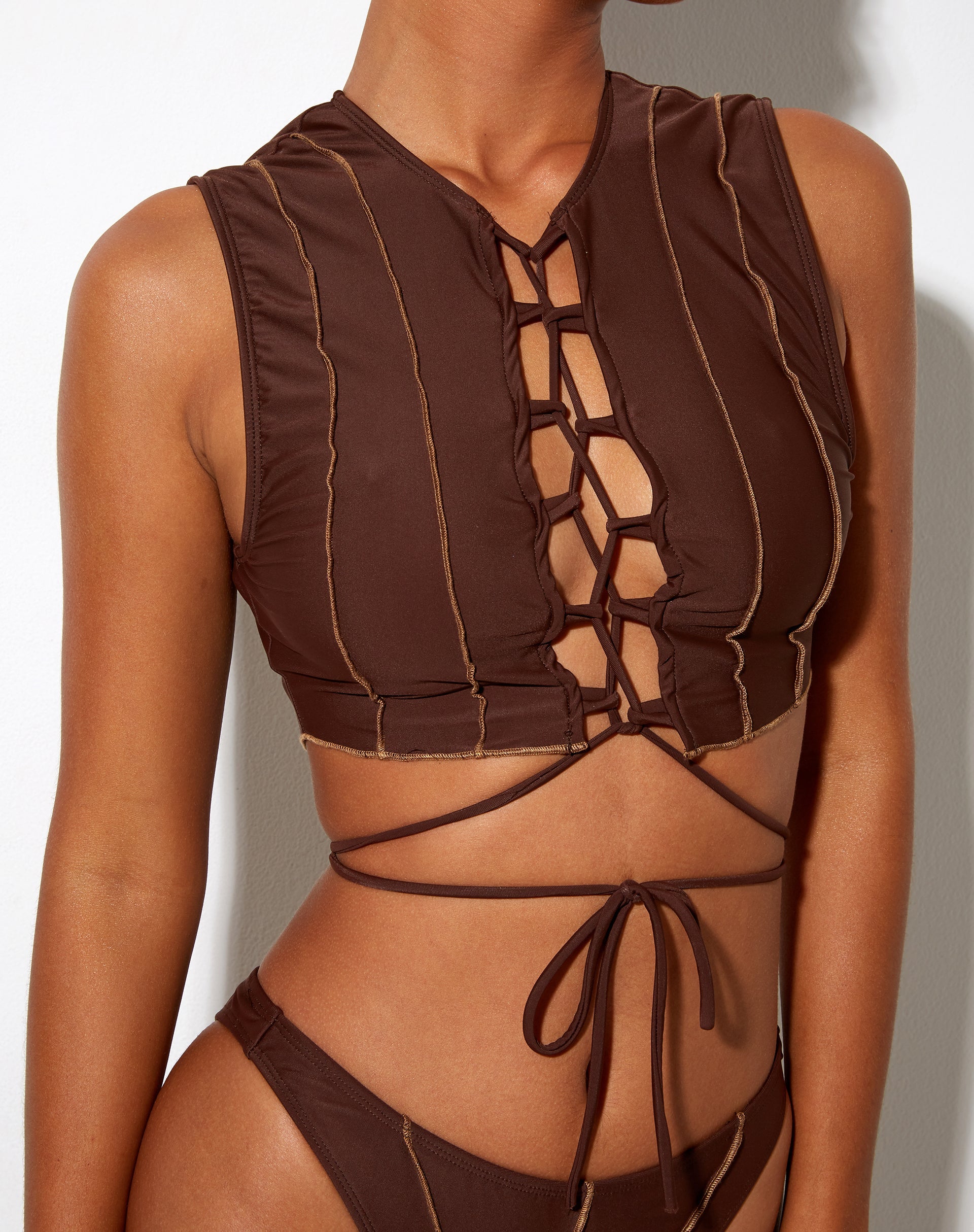 Image of Olla Bikini Top in Choco Brown