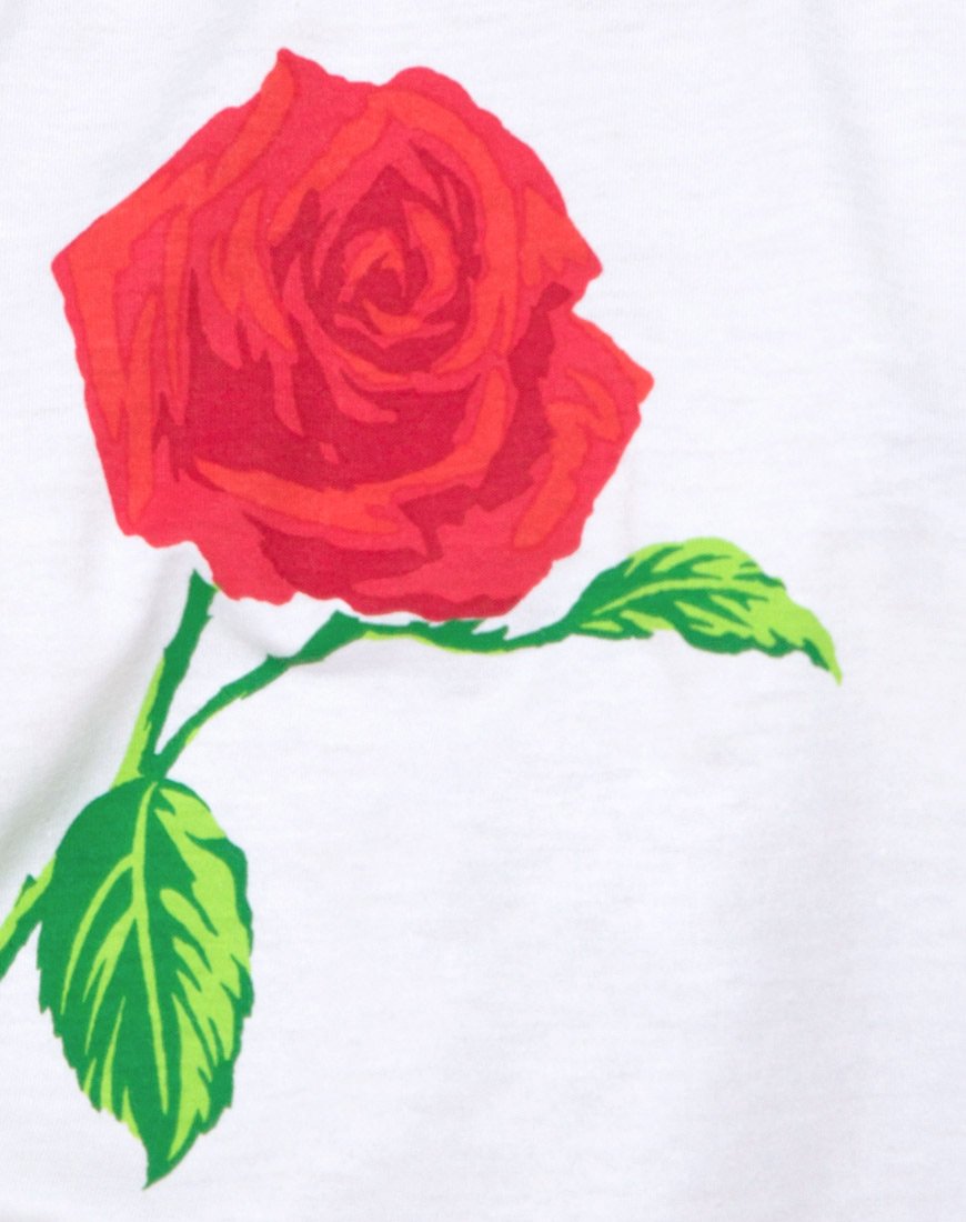 Image of Oversize Basic Tee in White with Rose