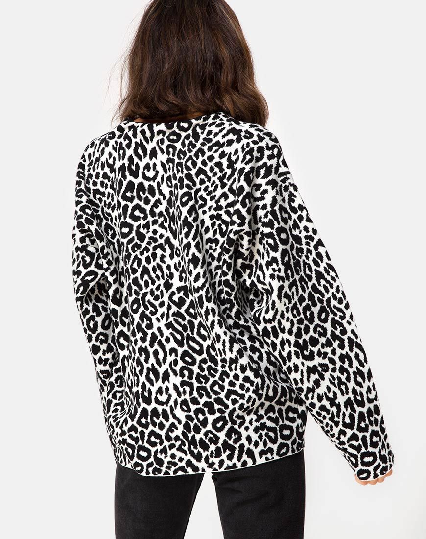 Image of Oversize Cardigan in Animal Knit