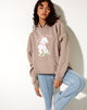 Image of Oversize Hoodie in Mushroom Cute But Psycho