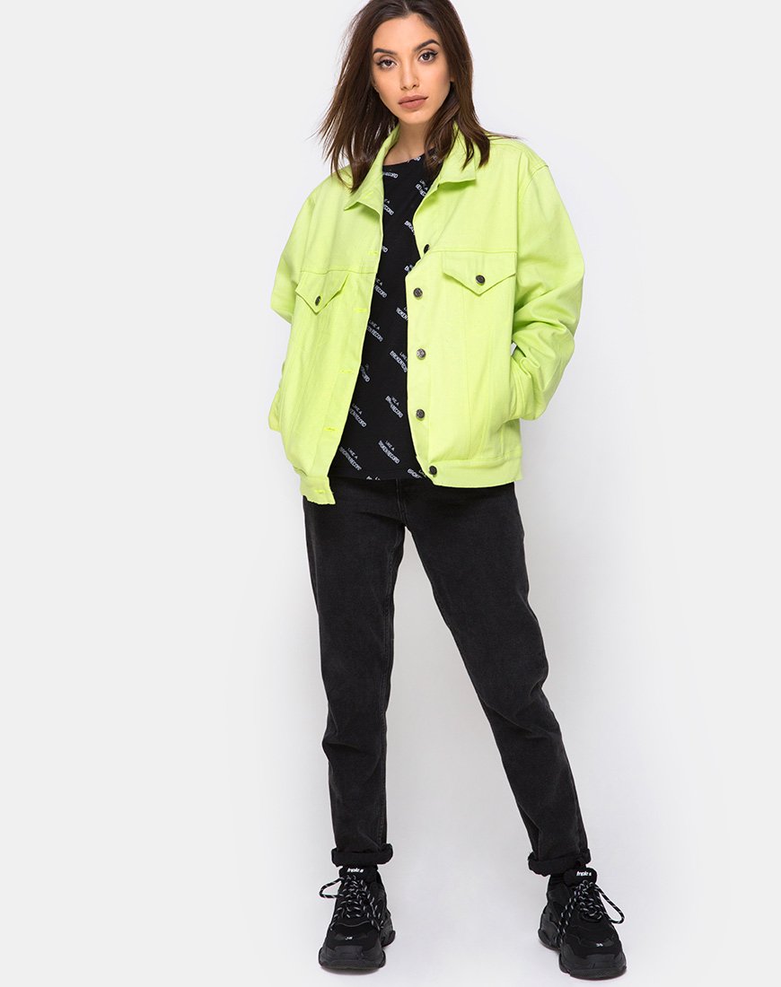 Image of Oversize Denim Jacket in Lime