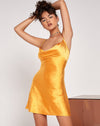 Image of Paiva Slip Dress in Satin Tangerine