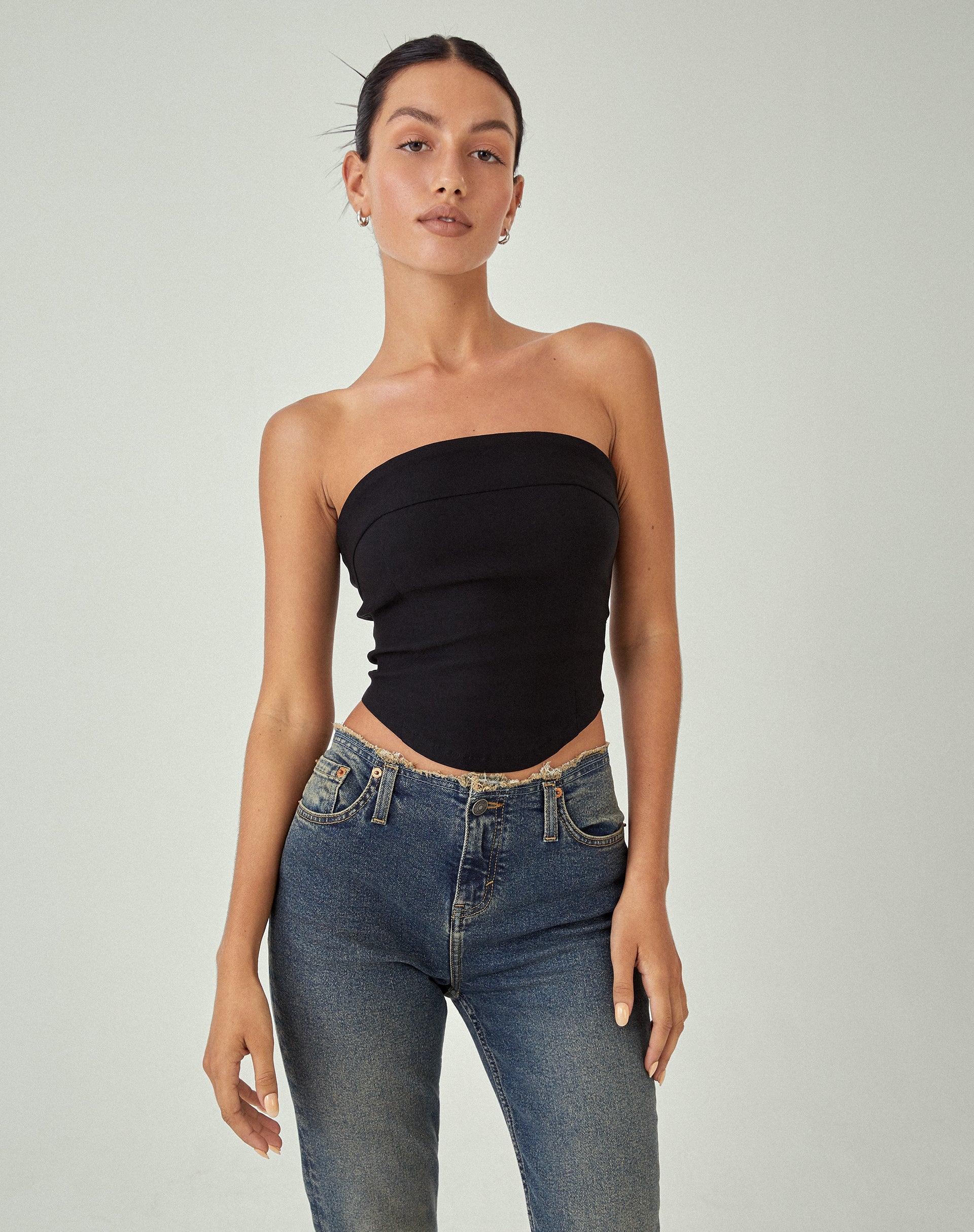image of MOTEL X JACQUIE Panilka Bandeau Top in Black