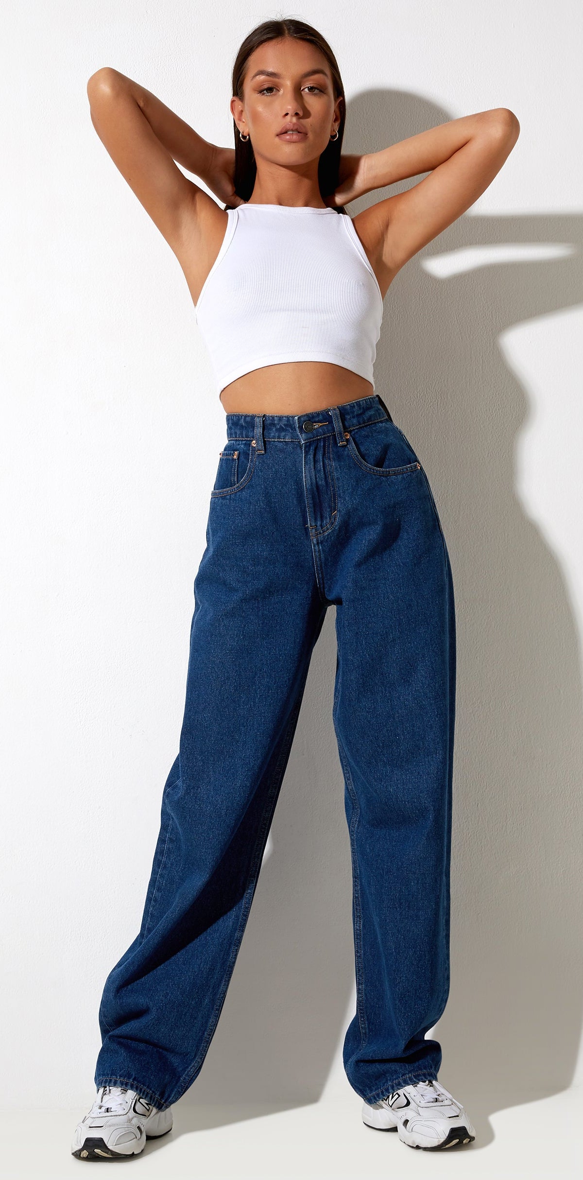 High Waist 90's Wide Leg Indigo Jeans | Parallel – motelrocks-com-eur