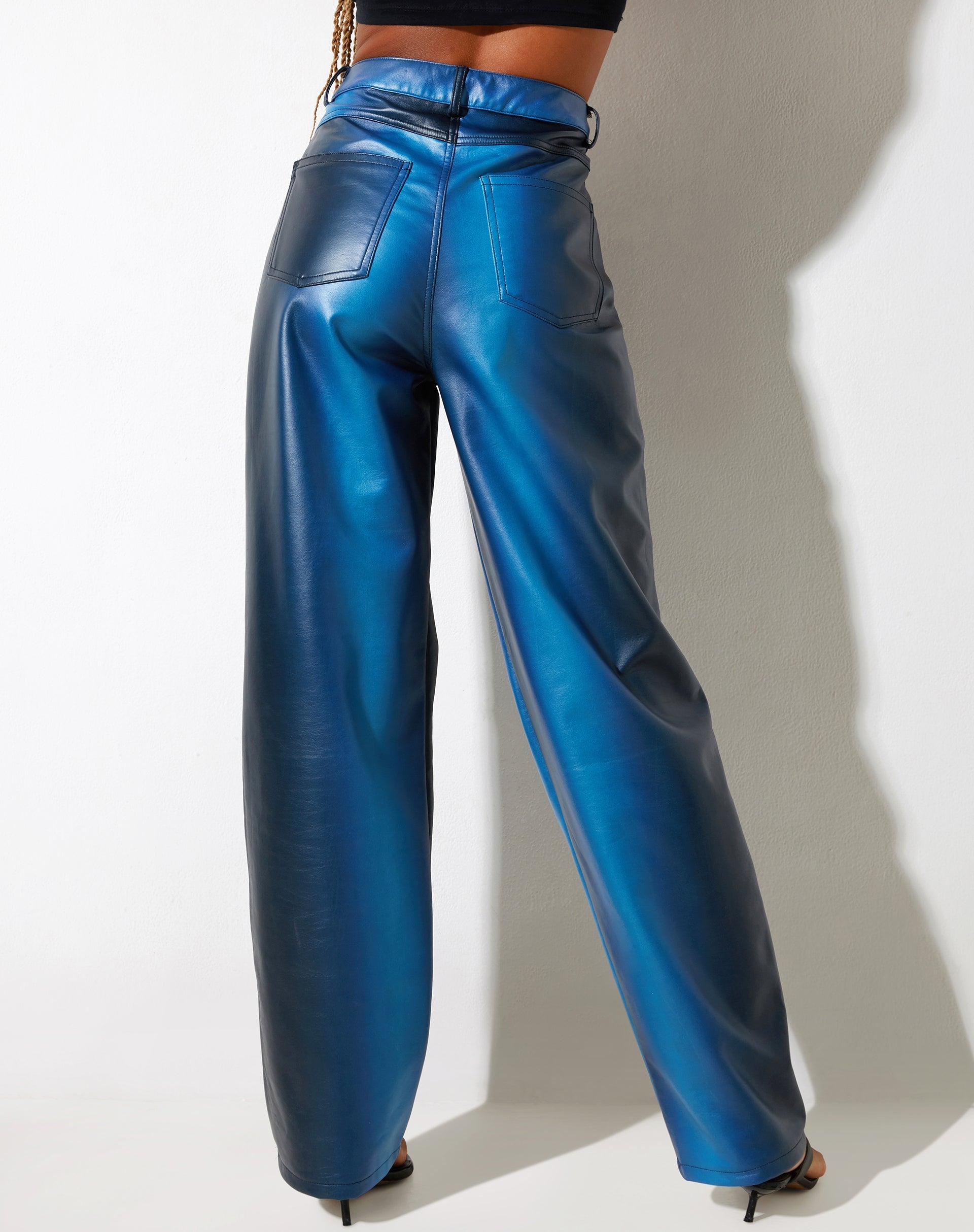IMAGE OF Parallel Trouser in PU Ombre Blue