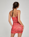 Pavela Bodycon Dress in Rose Petal Red