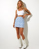 Image of Pelmo Mini Skirt in Love Checker Blue