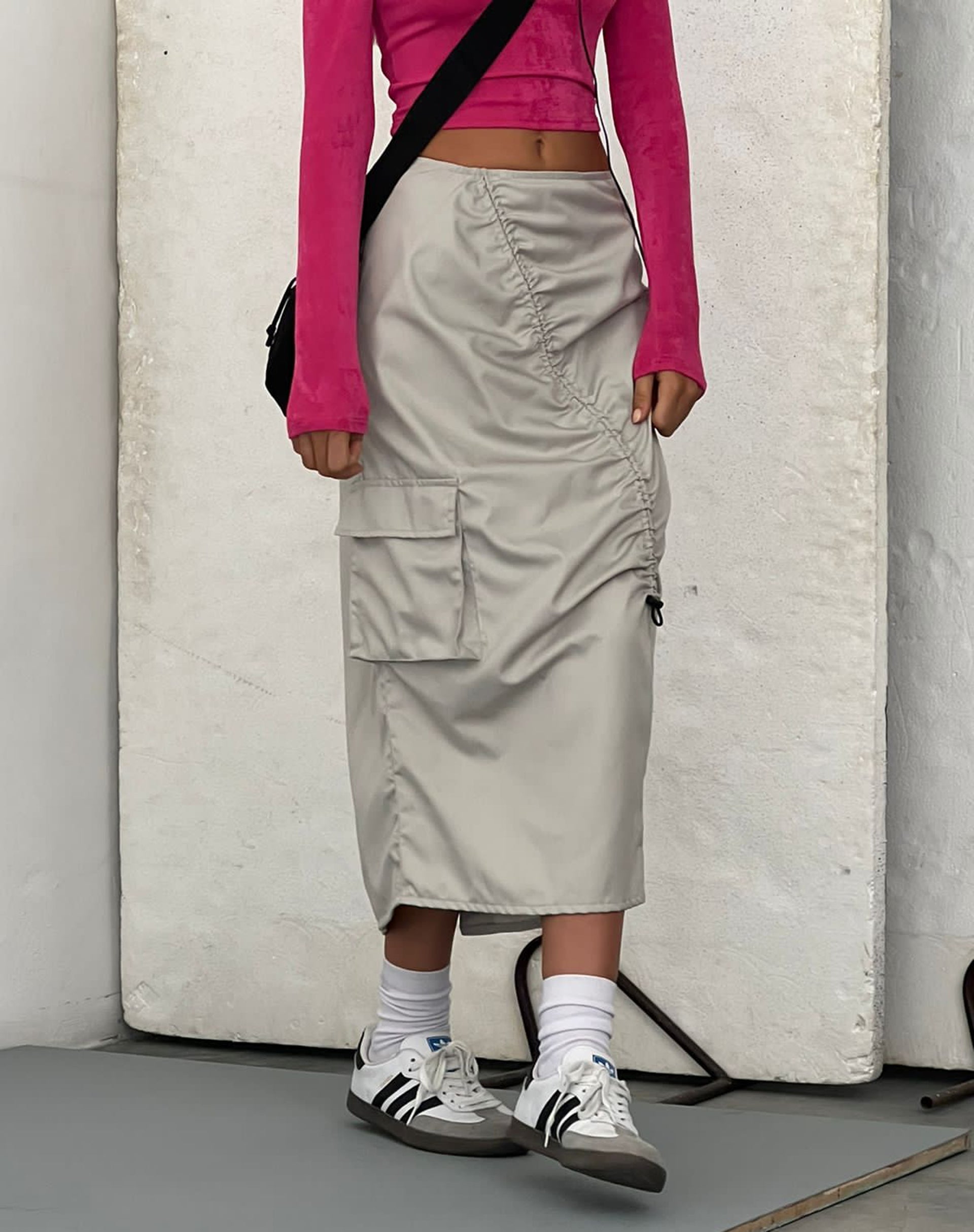 image of MOTEL X JACQUIE Enore Midi Skirt in Oat