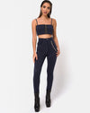 Image of Pin Pants in Navy Pinstriped