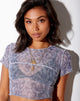 Image of Pindy Crop Top in Liquid Leopard Grey