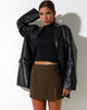 image of image of Pita Mini Skirt in Pinstripe Brown