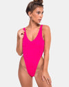 Image of Pollie Swimsuit in 80s Crinkle Pink Highlighter