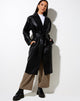 Image of Duster Longline Coat in Pu Black