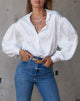 Image of Frantic Longsleeve Blouse in Satin Ivory