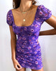 Image of Galot Mini Dress in Daisy Daze Purple