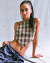 Image of Motel X Olivia Neill Wibi Top in Check Tan Brown